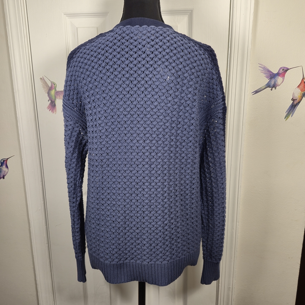 AnyBody Colorblock Crochet Knit Cardigan | Textured Layer - Picture 4 of 6